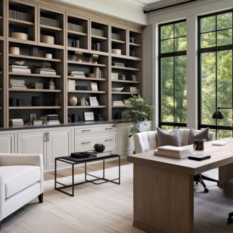 Creating a space where work meets inspiration. This home office renovation is both functional and fabulous. Working from home never sounded so sweet! #officedesign #officedesigntrends #officeinteriors #homeoffice #officelook #construction #homerenovation #homedesign Walk Through Office, 2 Person Home Office, Home Office Renovation, Radna Soba, 2023 Study, Small Office Design Interior, Working Room, Office Design Trends, Small Office Design