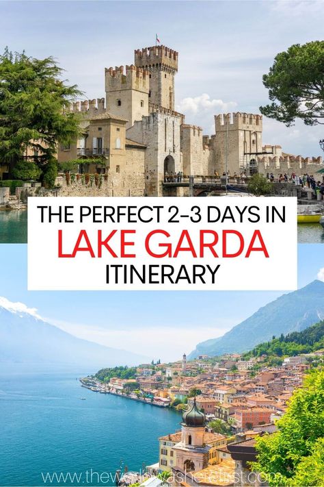 Are you planning to visit Lake Garda in Italy? Make sure to follow this itinerary to ensure you don't miss a thing! Northern Italy Travel, Sirmione Lake Garda, Italy Trip Planning, Lake Garda Italy, Garda Italy, Italy Itinerary, Lake Como Italy, Italy Summer, Italy Travel Guide