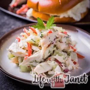 Crab Salad (Seafood Salad) Crab Seafood Salad, Cucumber Tomato And Onion Salad, Tomato And Onion Salad, Seafood Salad Pasta, Crab Salad Recipe, Chicken Caesar Pasta Salad, Creamy Salad Dressing, Onion Salad, Salad Dishes