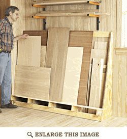 Shorts & Sheets Goods Rack Woodworking Plan Lumber Storage Rack, Cabinet Woodworking Plans, Plywood Storage, Lumber Rack, Wood Storage Rack, Woodworking Garage, Lumber Storage, Cabinets Storage, Storage Organizers