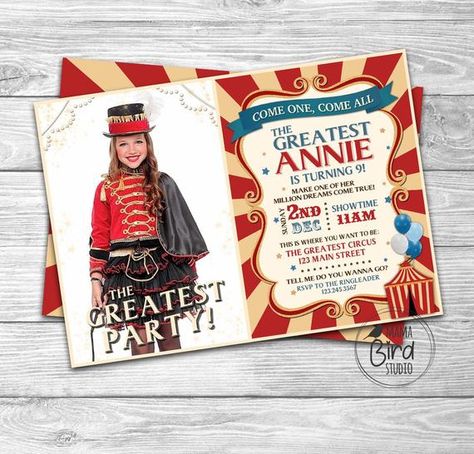 Aladdin Invitation, Circus Invitations, The Greatest Showman, Vintage Invitations, Carnival Party, Small Photos, Large Photos, First They Came, Picture Sizes