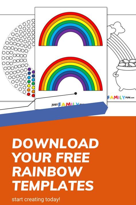 Download 25 free printable rainbow templates, perfect for crafts, DIY projects, and creative activities. These colorful designs are great for kids and adults alike, and they can be used for everything from school projects to home decor. Explore even more options with our collection of leaf templates, Halloween templates, pumpkin templates, and adult coloring books templates to inspire your next creation. Rainbow Kids Craft, Rainbow Template, Free Printable Rainbow, Fun Printables For Kids, Pumpkin Templates, Leaf Templates, Pumpkin Template, Crafts Diy Projects, Halloween Templates