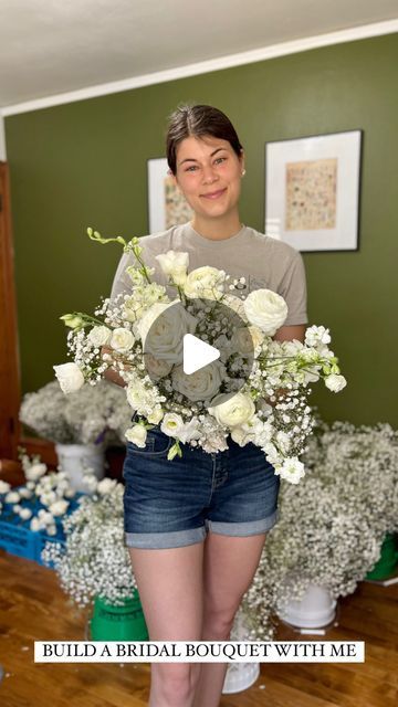 Graceful Blooms on Instagram: "Feel free to ignore my design-day lollipop break 🍭😅
 
 
 
•
 
 
 
•
 
 
 
#weddingflorist #milwaukeeweddingflorist #wisconsinflorist #wisconsinbride #weddingflorals #weddinginspo #weddingflowerinspiration #bridetobe #milwaukeebride #floralarrangements #florist #floraldesign #weddingflowers #floraldesigner #gardenstyleflorals #whiteflowers #babysbreath #babysbreathwedding #whitewedding #whiteweddingflowers #summerweddingflowers #summerwedding #summerweddinginspiration #gardenstylewedding #gardenstyleflowers #whimsicalweddingflowers #bridalbouquet #gardenstylebouquet #babysbreathbouquet #bridalbouquets" Costco Wedding Flowers, Whimsical Wedding Flowers, Small Bridesmaid Bouquets, Diy Bridal Bouquet, Garden Bouquet, Bride Bouquet, Wedding Flowers Summer, Wedding Inspiration Summer, Wedding Flower Inspiration