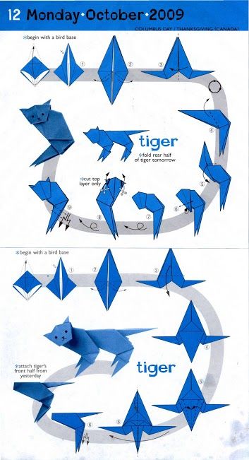 Tiger Origami Tiger, Origami Japan, Animal Origami, Creative Origami, Origami Jewelry, Origami Animals, Origami Crafts Diy, Craft Day, Paper Crafts Origami