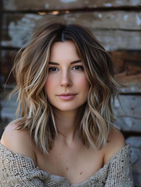 Medium Hairstyles for Thinning Hair - Best Style Guide Color For Thinning Hair, Hair Color For Thinning Hair, Hairstyles For Thinning Hair, Lob Hairstyles, Shoulder Length Curls, Womens Haircuts Medium, Bob Haircut Curly, Blonde Bob Hairstyles, Choppy Layers