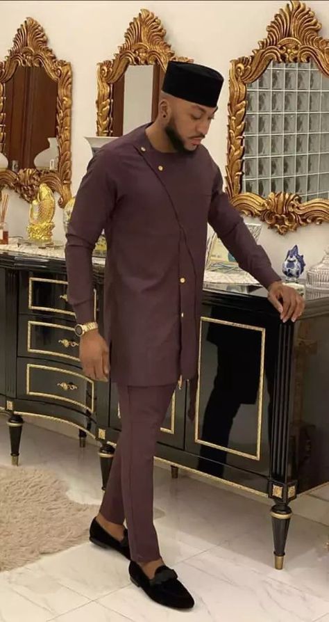 2023 Latest Men Senator Styles for Weddings - 9JAINFORMED Brown African Wear For Men, Men Senator Styles, Men Senator, African Suits, Baju Pengapit, Groomsmen Outfit, Latest African Wear For Men, Mens Traditional Wear, Senator Wears