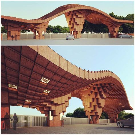 sanjay puri architects on Instagram: “UNDER THE UNDULATIONS... An undulating curved gateway to a university will begin construction soon #architecture #art #sculpture…” Sanjay Puri Architects, Sanjay Puri, Architecture Symbols, Gate Way, Urban Landscape Design, Community Housing, Conceptual Architecture, Net Zero, Industrial Park