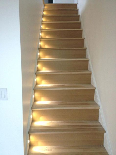 he Stair Lighting is overlooked when it comes to designing the interior décor. No doubt you may have beautiful lighting in thehallway and on the landings. Glass Stairs Design, Light Stairs, Modern Staircase Design, Staircase Design Ideas, Led Stair Lights, Home Engineering, Painted Staircases, Modern Entrance Door, Stairwell Lighting