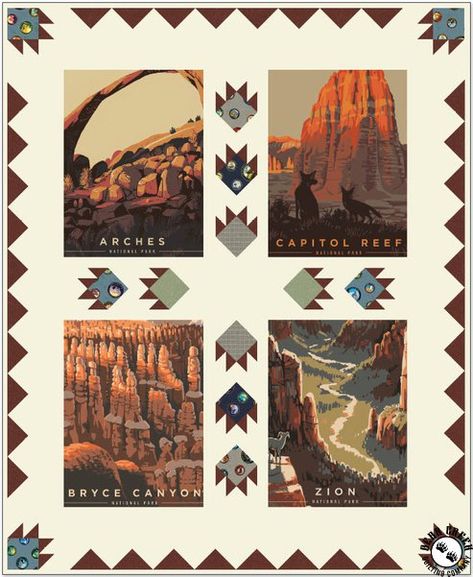 National Park Quilt Blocks, Quilt Planner, Panel Quilt Patterns, Crumb Quilt, Fabric Panel Quilts, Tshirt Quilt, Quilt Border, Utah National Parks, Shirt Quilt