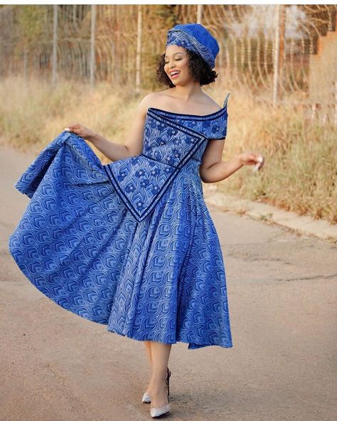 2022 TRADITIONAL SHWESHWE ATTIRES Sotho Traditional Attire, Sotho Traditional Dresses, Sesotho Traditional Dresses, South African Traditional Dresses, Kitenge Designs, Trendy Ankara Styles, Ankara Long Gown Styles, Shweshwe Dresses, African Princess