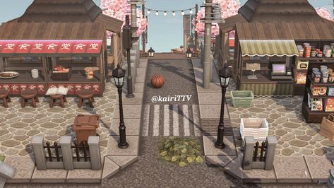 Japanese Neighborhood, Urban Island, Japanese Countryside, Japanese Town, Japanese Animals, Japanese Village, City Decor, Ac New Leaf, City Island