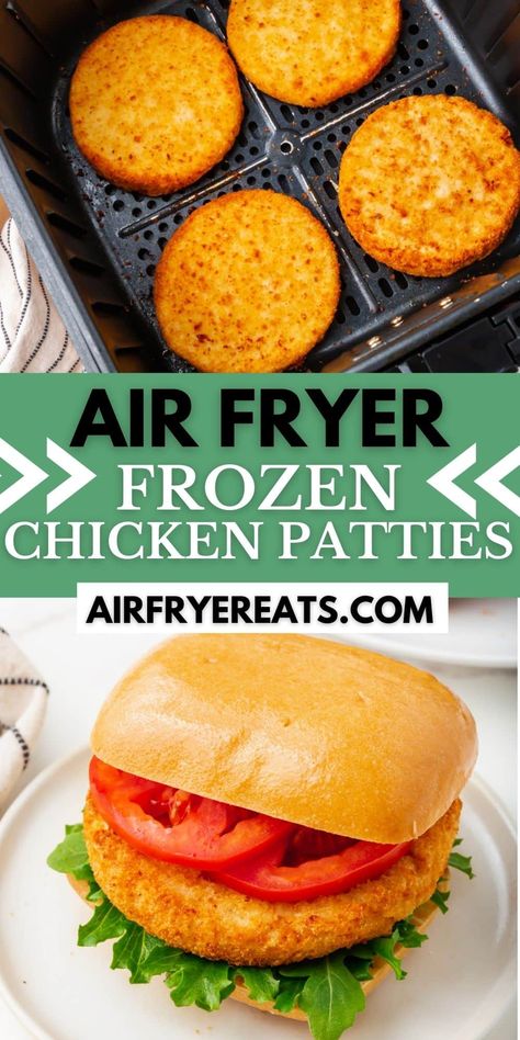 Meals With Frozen Chicken, Chicken Patties In Air Fryer, Tyson Chicken Patties, Cook Frozen Chicken, Chicken Patty Recipes, Fried Breaded Chicken, Chicken Patty, Fried Chicken Burger, Chicken Filet