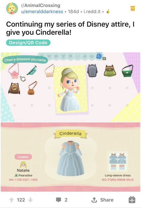 Acnh Cinderella, Disney Attire, Clothes Codes, Acnh Cottagecore, Acnh Clothes, Cinderella Dress, Acnh Designs, Acnh Inspo, Cinderella Dresses