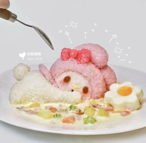 Twitter Dog Bread, Kawaii Dessert, Kawaii Cooking, Sleepover Food, Cute Snacks, Cute Food Art, Easy Food Art, Healthy Food Motivation, Hello Kitty My Melody