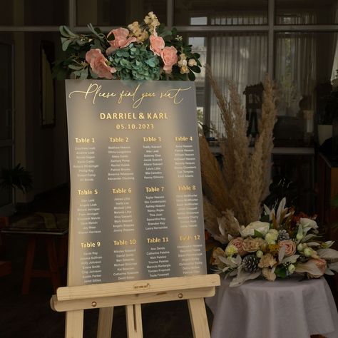 Acrylic seating chart wedding