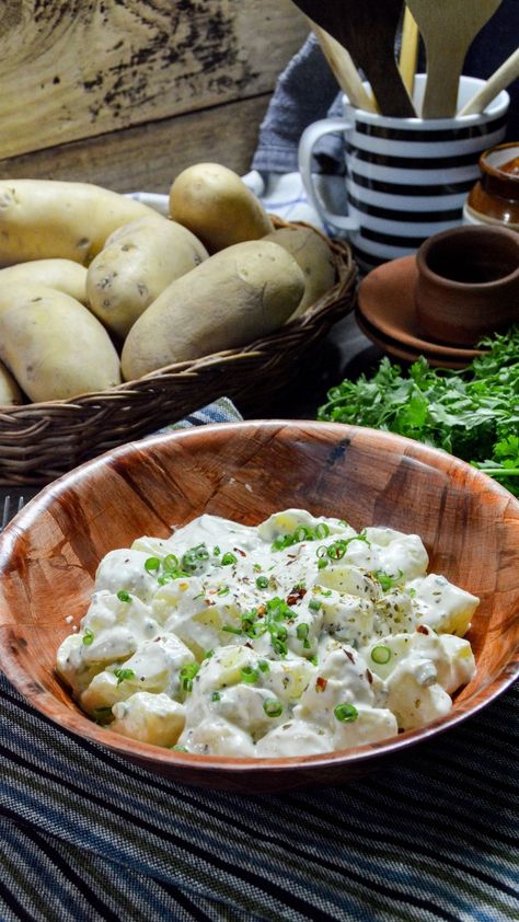 Pizza Hut Style Potato Salad - Shanaz Rafiq Recipes Baby Potato Salad, Salad Pizza, Cooked Potatoes, Creamy Dressing, Health Dinner, How To Cook Potatoes, Health Dinner Recipes, Boiled Potatoes, Potatoe Salad Recipe