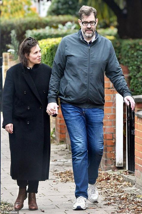 Richard Osman pictured with his new girlfriend Ingrid Oliver out together in West London. The Pointless star has revealed how he has struggled with food addiction since the age of nine His New Girlfriend, Richard Osman, Becoming A Father, Extraordinary Women, Having An Affair, New Girlfriend, Bbc Radio, Tv Host, Old Tv