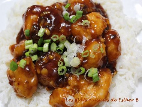 Les plats cuisinés de Esther B: Poulet du Général Tao Poulet General Tao, Panda Express, Orange Chicken, Poke Bowl, Boneless Chicken Breast, Boneless Chicken, Sweet And Sour Pork, The Recipe, Chinoiserie