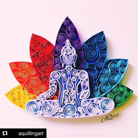 Yoga Kunst, Lotus Buddha, Arte Quilling, Paper Quilling Cards, Quilled Paper Art, Paper Quilling Patterns, Yoga Decor, Quilled Creations, 3d Quilling