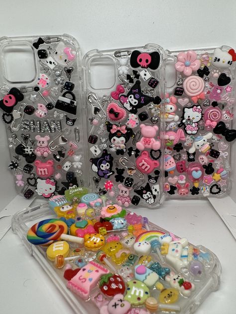 Custom kawaii inspired junk phone case made to your desire. All cases will look different🎀. If you do not see your iphone model in stock please message as we may be able to accommodate for you🌸 Phone Junk Case, Junk Iphone Case, Junk Cases Iphone, Junk Phone Case Ideas, Junk Case Ideas, Baddie Phone Cases, Junk Phone Case, Junky Cases, Junk Case