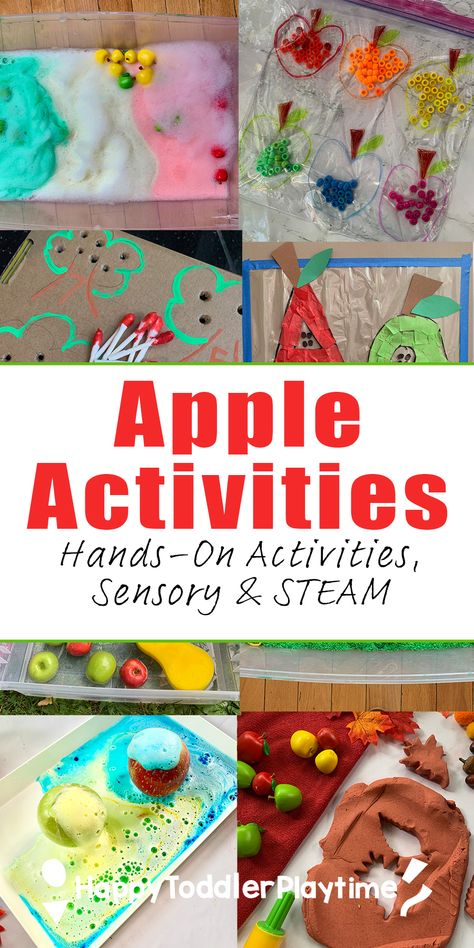 Toddler Apple Activities, Apple Activities For Kids, Apple Theme Activities, Preschool Apple Activities, Preschool Apple Theme, Fall Activities For Toddlers, Educational Toddler Activities, Sensory Play Ideas, September Activities