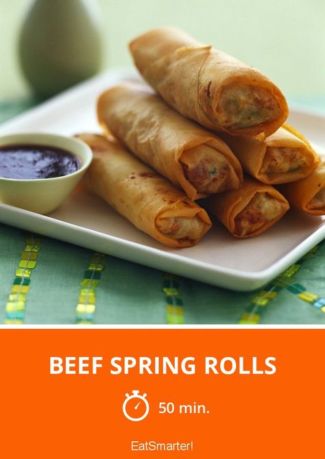 Beef spring rolls Beef Spring Rolls Recipe, Beef Spring Rolls, Chinese Spring Rolls, Spring Rolls Recipe, Cellophane Noodles, Fried Spring Rolls, Vegetable Spring Rolls, Spring Roll Recipe, Spring Roll