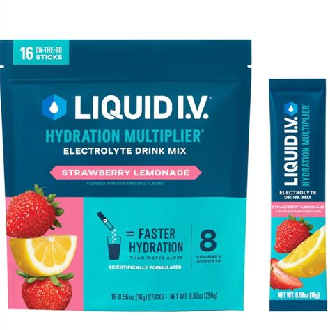 Liquid I.V. Hydration Multiplier – Hydrate 2x faster than water alone with Hydration Multiplier, a great-tasting electrolyte drink powder with five essential vitamins and 3x the electrolytes of traditional sports drinks. Whether you’re in need of hydration for exercise, travel, or long nights, Liquid I.V. Hydration Multiplier packets have you covered. Hydration Multiplier, Electrolyte Powder, Powder Drink, Mix Drinks, Sports Drinks, Meal Prep Clean Eating, Hydrating Drinks, Electrolyte Drink, Essential Vitamins