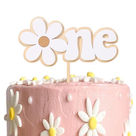 PRICES MAY VARY. 🌼WOODEN DAISY ONE BIRTHDAY CAKE TOPPER - hello everyone, now for you to bring this style wooden daisy 1st birthday cake topper,he is composed of wood panels and acrylic daisies, with this cake top, the birthday cake will look beautiful! 🌼BEAUTIFUL PACKAGING - we need a package that can withstand a long journey, so we the whole plank is cut and fixed for the cake topper. it is firmly fixed to it. it's beautiful and it protects the cake topper from damage. ensure that the cake h Daisy Cake Topper, Daisy Birthday Party, Daisy Cake, Daisy Birthday, Daisy Cakes, Daisy Party, Wood Cake Topper, Flower Cake Toppers, 1st Birthday Cake Topper