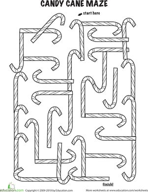 This printable holiday candy cane maze is sure to get your kindergartener in the holiday spirit. Candy Cane Worksheets Free Printable, Candy Cane Activities For Kids, Candy Cane Day At School, Blurt Beans, Party Christmas Games, Candy Cane Games, Kindergarten Christmas Party, Jesus Birthday Party, School Christmas Party