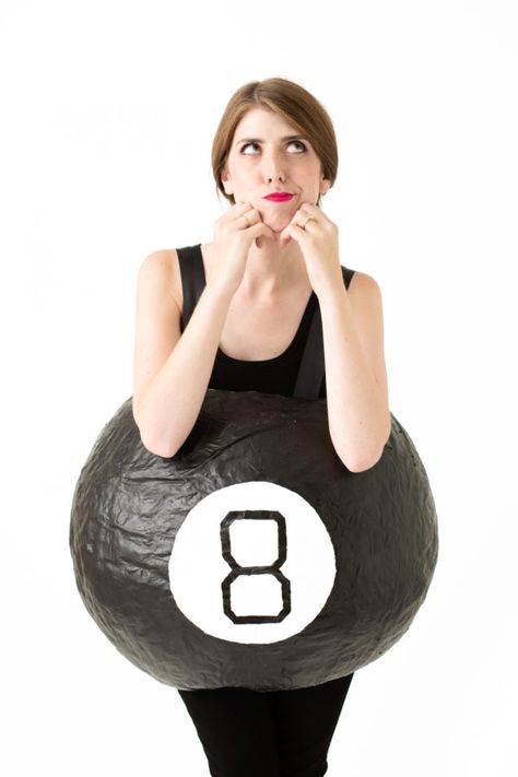 DIY Magic 8 Ball Costume | studiodiy.com Magic 8 Ball Costume, 8 Ball Costume, Beanie Baby Costumes, Ball Costume, Troll Costume, Diy Couples Costumes, Pregnant Halloween Costumes, Motto Party, Magic 8 Ball