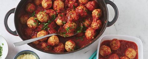 Make a big batch of meatballs and marinara to freeze for later and toss with spaghetti or zucchini noodles, or turn into meatball subs. Add crushed red pepper for a little extra heat. Ina Garten Meatballs, Artichoke Pinwheels, Recipe Meatballs, Best Ina Garten Recipes, Italian Meatballs Recipe, Cheesy Spinach, Ina Garten Recipes, Tomato Tart, Spaghetti Squash Recipes