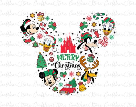 Disney Characters Christmas, Disney Merry Christmas, Disney Png, Disney Frames, Friends Png, Disney Christmas Shirts, Disney Logo, Holiday Png, Xmas Wallpaper