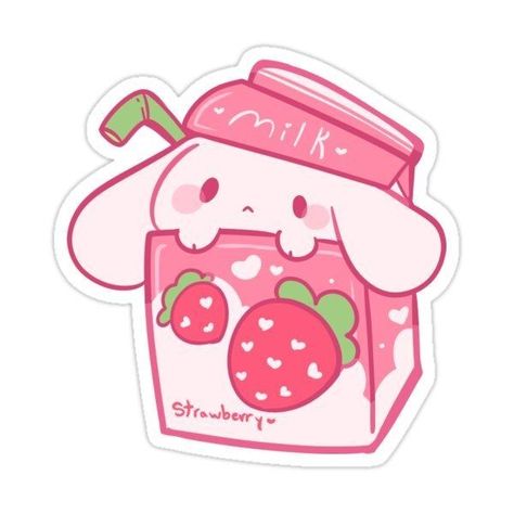 Cute Stickers Ideas Sanrio, Cute Stickers Sanrio, Cinnamoroll Stickers Printable, Cinnamonroll Sanrio Sticker, Stiker Kawaii Cute, Pink Printable Stickers, Sticker Album Diy, Cinnamoroll Strawberry, Strawberry Sanrio