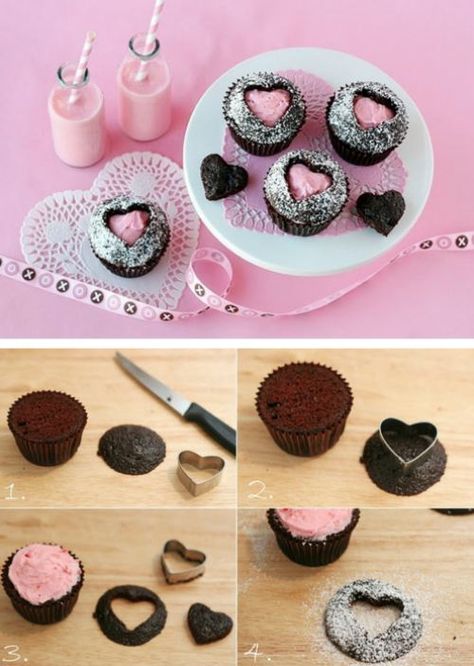 cupcake #cupcakes #cupcakeideas #cupcakerecipes #food #yummy #sweet #delicious #cupcake Cupcake Receptek, Cookies Cupcake, Heart Cupcakes, Tea Ideas, Torte Cupcake, Cupcakes Decorados, Yummy Cupcakes, Kitchen Tea, Sweets Treats