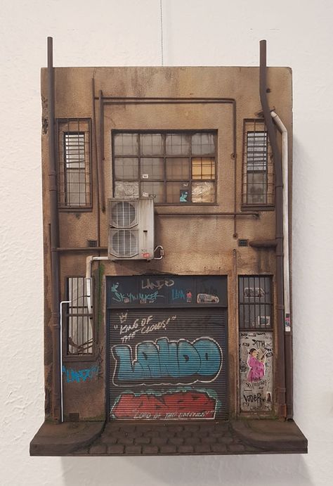 Joshua Smith, Model Train Table, A Level Art, Art Graffiti, Miniature House, Miniature Model, Toy Train, Model Railway, Street Art Graffiti