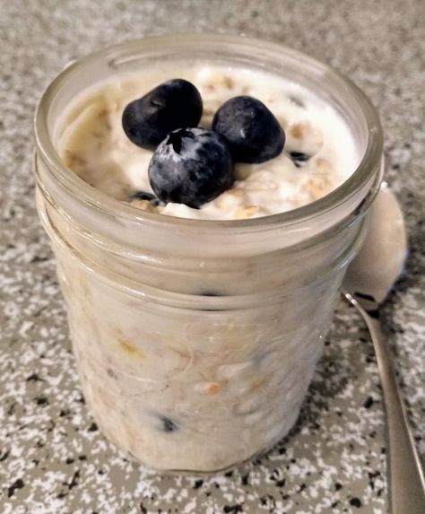 Overnight Oats Pudding Powder, Weight Watchers Overnight Oats In A Jar, Ww Overnight Oats In A Jar, Ww Overnight Oats, Weight Watchers Overnight Oats, Overnight Pudding, Lite Snacks, Pudding Oats, Blue Recipes