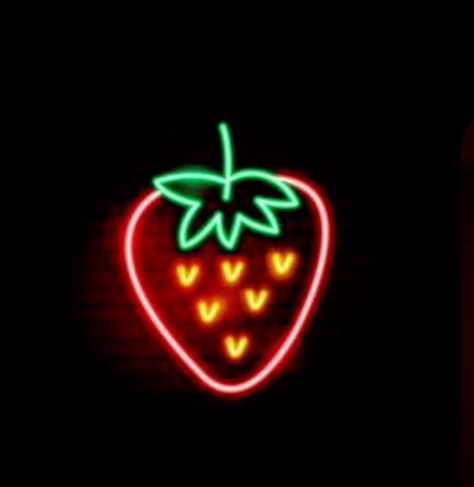 Strawberry Neon Sign, Neon Signs, Neon