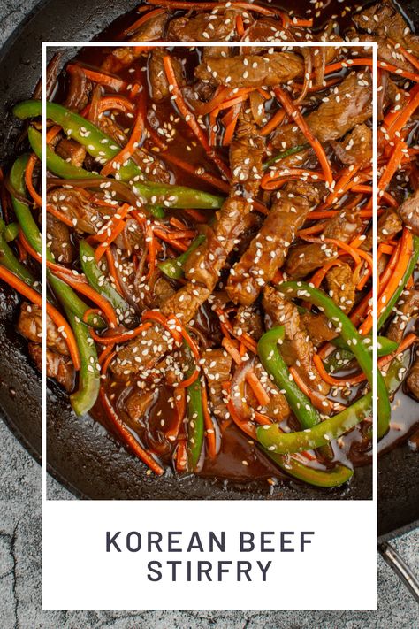 Gochujang Beef Recipe, Bulgogi Stir Fry, Korean Beef Stir Fry, Easy Korean Beef, Easy Beef Stir Fry, Steak Stirfry Recipes, Gochujang Recipe, Korean Stir Fry, Steak And Broccoli