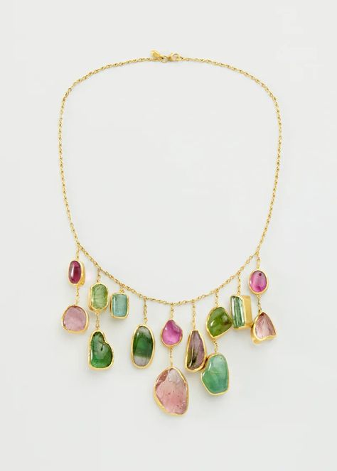 Beautifully hand-crafted, beaded, charm and chain necklaces in 18 and 22 kt Gold featuring ethically-sourced, precious and semi-precious Gemstones Dream Jewelry Necklaces, Color Palette Jewelry, Watermelon Tourmaline Jewelry, Natural Kibbe, Batman Villain, Contemporary Jewellery Necklace, Jewelry 2024, Resort Jewelry, Jewelry Presentation