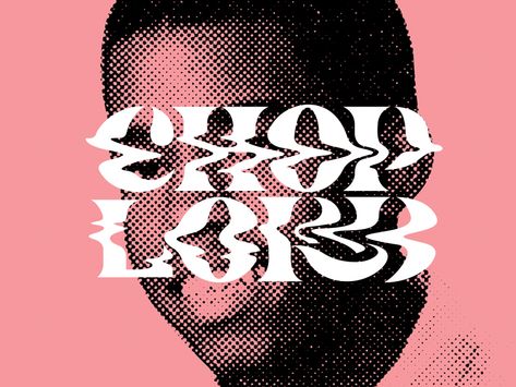 Half Tone Graphic Design, Half Tone Poster, Half Tone Design, Distorted Design, Cool Text Design, Halftone Graphic, Distorted Text, Minimal Shirt Design, Half Tone