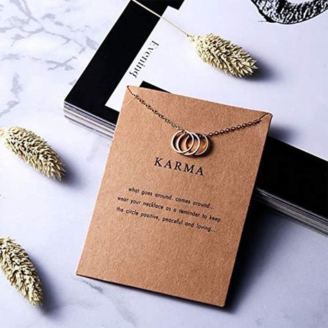 Believe in Karma Pendant freeshipping - Fab Couture Best Friend Necklace, Lucky Charm Necklace, Necklace With Diamond, Necklace Chain Types, Necklace Packaging, Karma Necklace, Minimal Necklace, Collar Chain, Necklace Extender