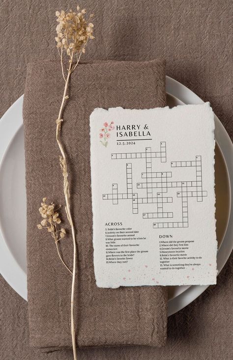 Personalized Wedding Crossword Puzzle, Custom Wedding Activity, Lawn Games, Wedding Crossword Puzzle, Bridal Shower Games, Wedding Shower - Etsy Turkey Crossword Wedding, Wedding Crossword Puzzle, Shower Games Wedding, Bridal Era, Lawn Games Wedding, Baroque Wedding, Wedding Activity, Games Wedding, Wedding Activities