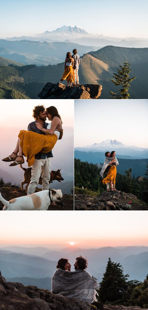 Hiking Engagement Photos, Rainy Engagement Photos, Mountain Photoshoot, Hiking Ideas, Elopement Destinations, Engagement Hairstyles, Cute Engagement Photos, Pre Wedding Shoot Ideas, Mountain Engagement Photos