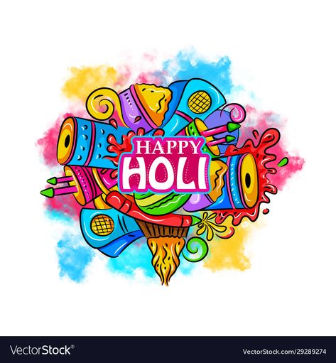 Happy Holi Cartoon Images, Holi Design Creative, Holi Graphic Design, Holi Illustration Art, Holi Tshirt Design, Holi Poster Graphic Design, Holi Poster Design, Holi Posters, Holi Flyer