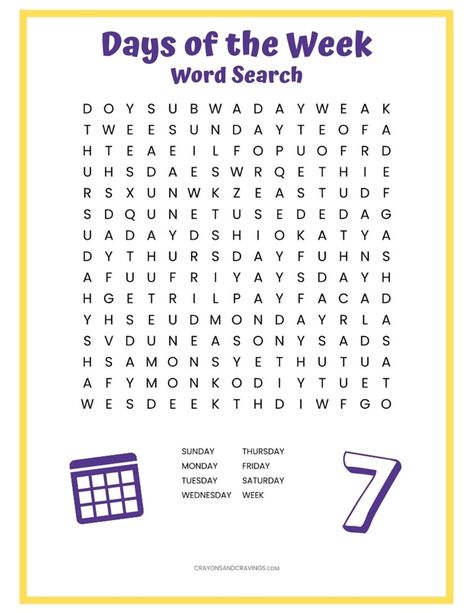 A days of the week word search puzzle printable to help reinforce the spelling of the days of the week. Days Of The Week Word Search, Days Of The Week Printables, Kindergarten Word Search, Word Search Puzzles For Kids, Days Of The Week Activities, Spring Word Search, Word Puzzles For Kids, Easy Word Search, Puzzle Printable