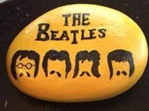 The Beatles painted rock Rock Band Painted Rocks, Gardening Therapy, Rock Houses, Hippie Rock, Painting Stones, Garden Rock Art, Paint Rocks, Diy Rock Art, Painted Rock Animals