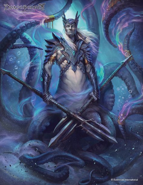 ArtStation - Dragoborne TCG , Yigit Koroglu Octopus Mermaid, Water Creatures, Pirate Art, Fantasy Creature, Monster Concept Art, Fantasy Races, Character Ideas, Dark Fantasy Art, Fantasy World