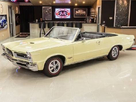 1965 Pontiac GTO Convertible, Yellow with Black Interior. Vintage Convertible, Pontiac Gto Convertible, 70s Convertible, Gto Convertible, Yellow Convertible, Vintage Car Convertible, Yellow Classic Car, 1970 Gto Judge, 1965 Gto