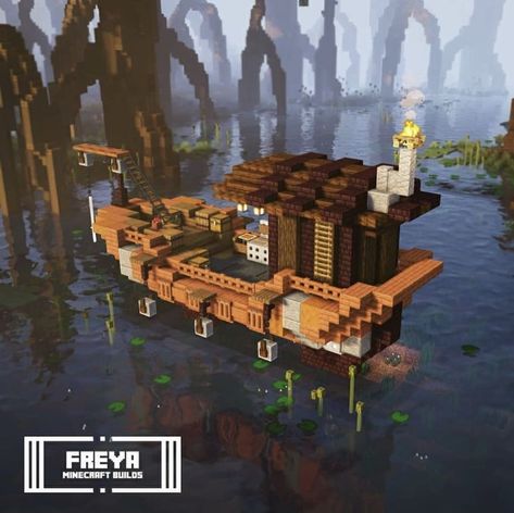 Minecraft Ship, Minecraft Steampunk, Minecraft Wall, Minecraft Decoration, Minecraft Mansion, Minecraft Structures, Bangunan Minecraft, Minecraft House Plans, Cool Minecraft Creations