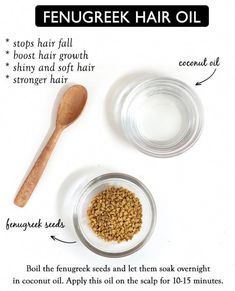 Hairfall Remedies Home, Fenugreek Hair Oil, Fenugreek For Hair Growth, Good For Hair Growth, Fenugreek For Hair, Fenugreek Benefits, Coconut Oil Hair Growth, Boost Hair Growth, Homemade Hair Products